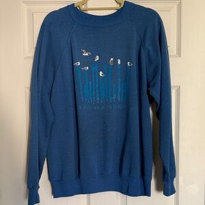 Vintage Blue Crewneck Sweatshirt Bar Harbor